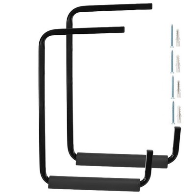2 Pcs Overhead Garage Storage Hooks, 12.4inch Utility Ceiling Ladder Rack, Wa...