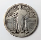 1917 S Type 1 Liberty Standing Quarter 25C About Good AG/G Details