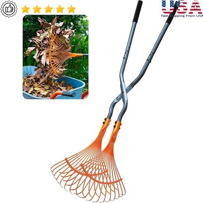 Heavy Duty Leaf Grabber Long Handle Lightweight Garden Tool Easy Cleanup New
