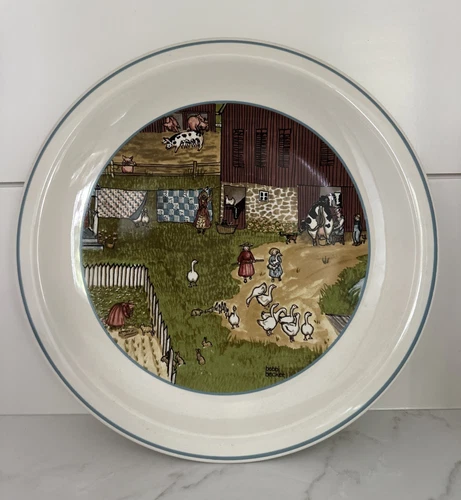 Pfaltzgraff Country Collection Bobbi Becker Country Summer Plate Geese/Quilts