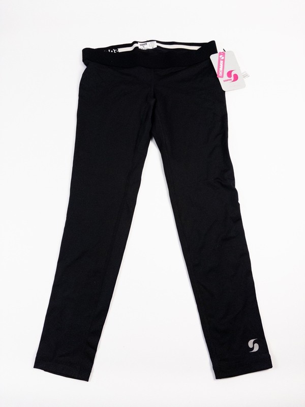 NWT SOFFE DRI Girls Low Rise Black Athletic Leggings Elastic Waist Medium