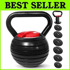 Adjustable Kettlebell Set, 20-40LB Weight, Black 