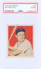 George Kell Detroit Tigers 1949 Bowman #26 PSA Authenticated 2 Rookie Card. rookie card picture