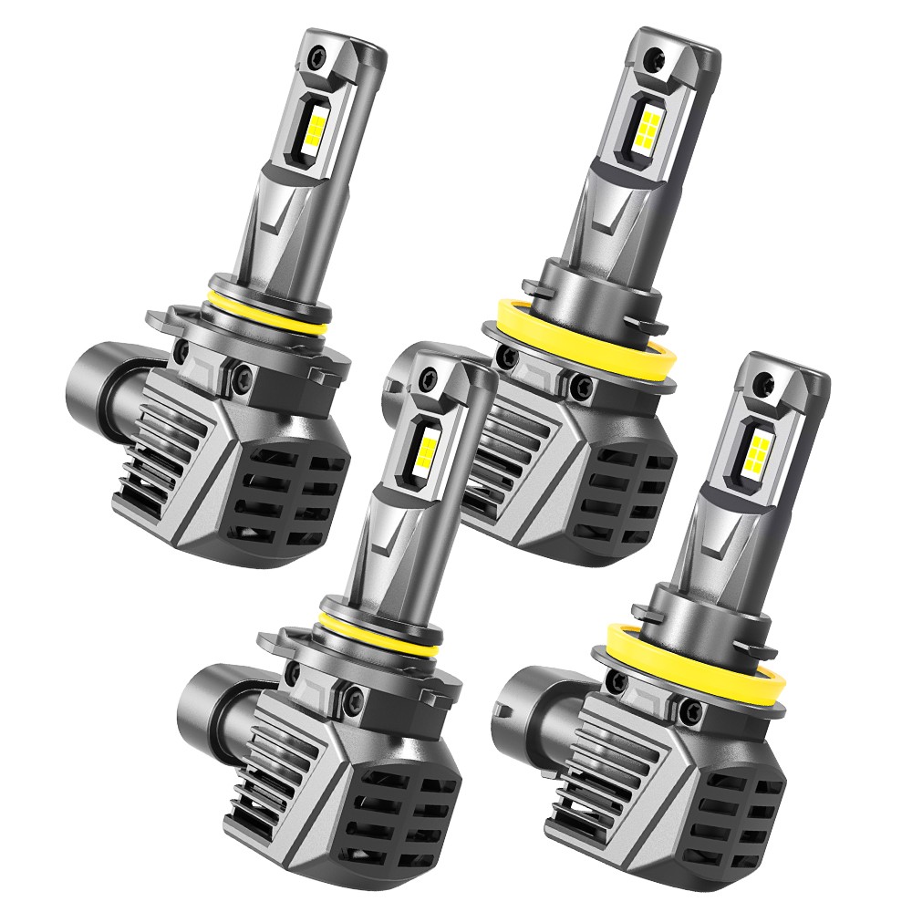 AUXITO 9005+H11 Headlight LED Combo High Beam Low Bulbs Kit White Bright Lamps V