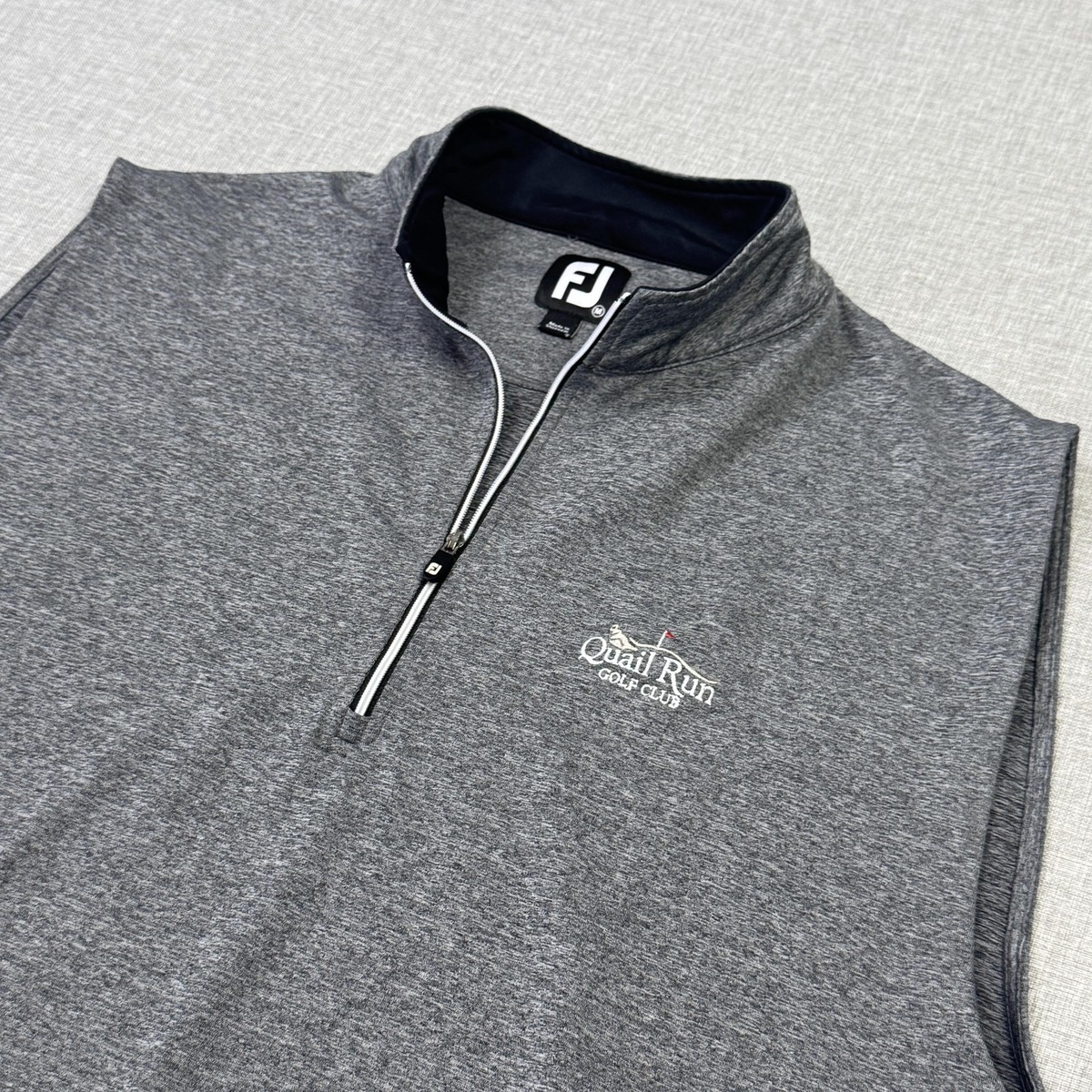 FootJoy Quail Run Golf Club Performance Vest Mens Medium Gray 1/4