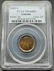 1909-S LINCOLN CENT PCGS OGH MS66 RED BEAUTIFUL TONING 06XXXC26
