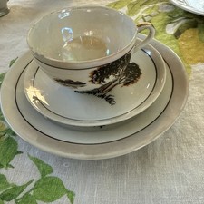 vintage made in japan 3 piece tea cup saucer dessert plate set matching