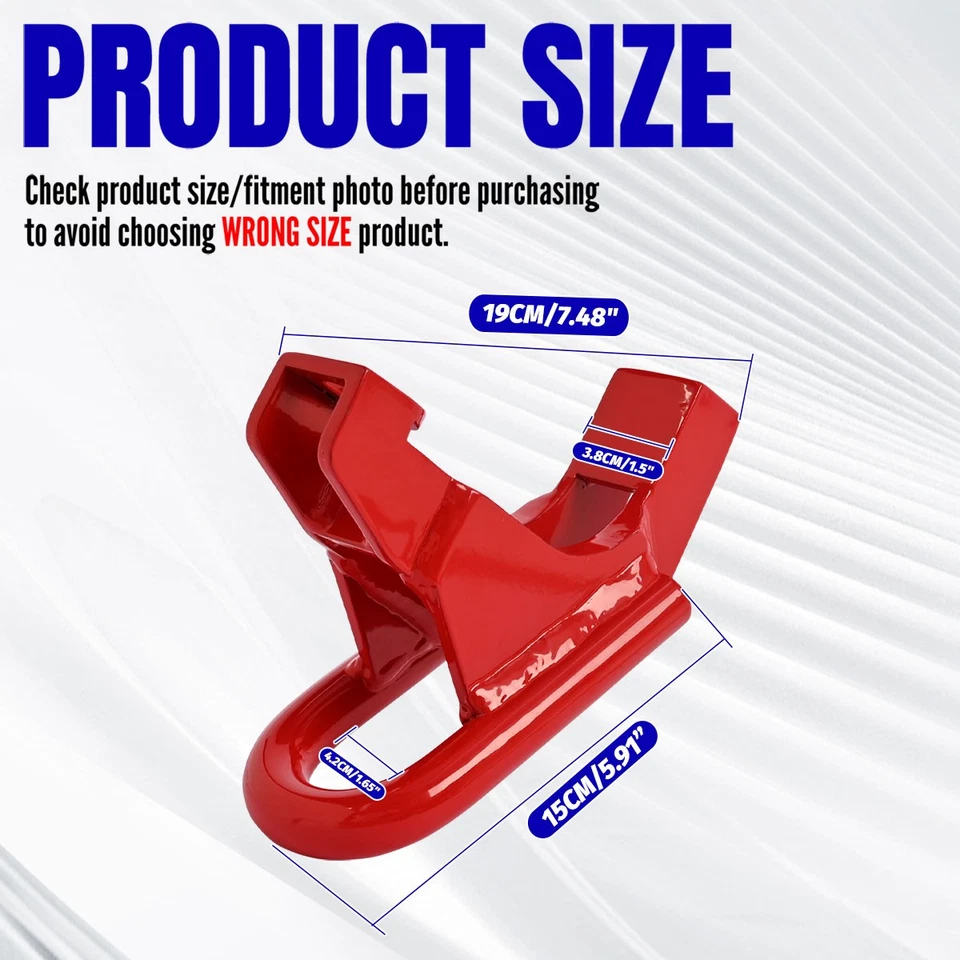 Red Front Tow Hooks Steel For Toyota for Tundra TRD SR5 2022 2023 2024 2025 US - Image 2 of 4