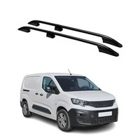 Dachreling DachgepäCkträGer FüR Peugeot Partner 2018-2024 L2 Langer Alu Schwarz