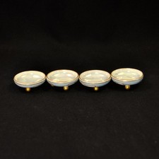Royal Bavaria 4 Salts w/3 Cannonball Feet Blue Forget Me Nots w/Gold 1880-1918