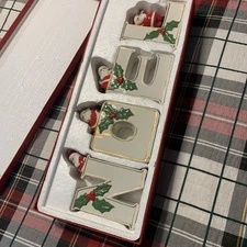 2013 Mr. Christmas NOEL Porcelain 7" Santa Letters in Original Box Retro Style
