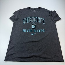 Nike New York Liberty Basketball Shirt Mens Large Gray Dri Fit Logo WNBA
