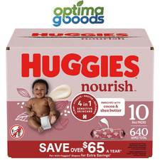Huggies Nourish Baby Wipes Cocoa  Shea Butter 10 Pack 640 Total Wipes 