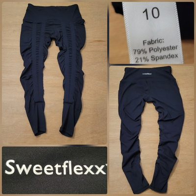 #ad Sweetflexx Resistance Band Active Performance Legging Black Size 10 Womens $55.00