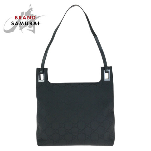 Gucci Gg Pattern Black Gunmetal Hardware Nylon 001 3099 Shoulder Bag Handbag Lad
