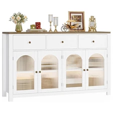 Sideboard Kitchen Storage Cabinet Buffet Cupboard Accent Cabinet with 4 Doors