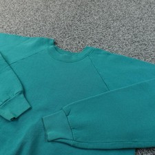 VTG Fruit Of The Loom Sweatshirt Mens XL Green Blank Crewneck Pullover USA 90s