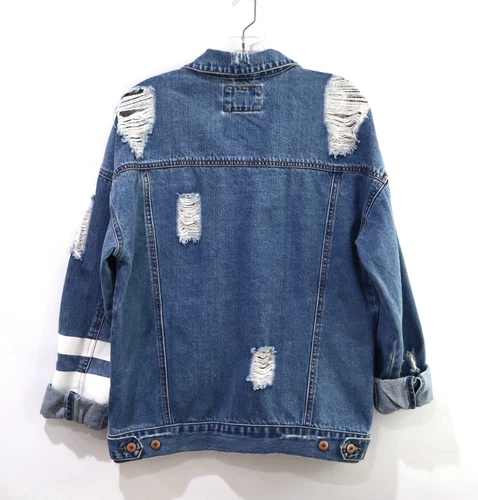 Distressed Denim Blue Jacket Forever 21 Lightweight Small image 2