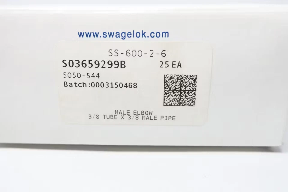Box Of 25 Swagelok SS-600-2-6 Stainless Pipe Elbow 3/8in Tube X 3/8in Npt - Image 4 of 4