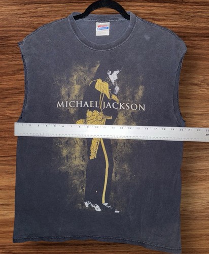 Vintage Michael Jackson 2009 Music Shirt Black Size Large Hanes Sleeveless Cut - Picture 4 of 6