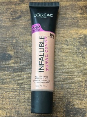 Loreal Paris 24 hr INFALLIBLE Total Cover Foundation #304 NATURAL BUFF Unsealed