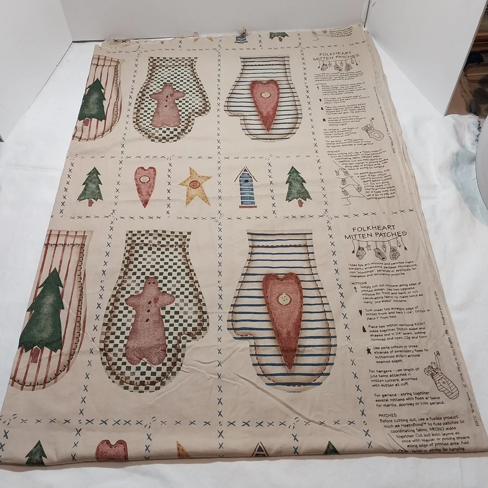 VTG `96 Daisy Kingdom Folkheart Mitten Squares Donna Hrkman Primitive Christmas - Image 2 of 4