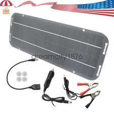 30W Solar Panel 12V Trickle Charger Battery Charger Kit Maintainer Boat RV Car