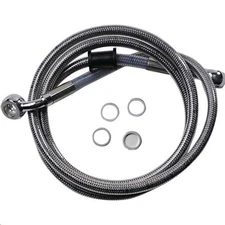Drag Specialties 1741-5848 Extended Stainless Steel Front Brake Line Kit - Clear