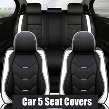 For Honda Car 5-seats Full Set Faux Leather Front Rear Seat Cover Black White