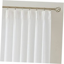 White Pinch Pleated Semi Sheer Curtains 40"W x 63"L Pack of 2 White/Pinch