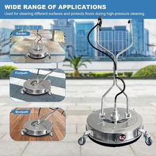 30 In Surface Cleaner for Pressure Washer 4 Wheels Dual Handle 5200 PSI Concrete