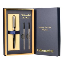Stunning Luxury Rollerball Pen with 24K Gold Trim,Switzerland Tip with Black ...