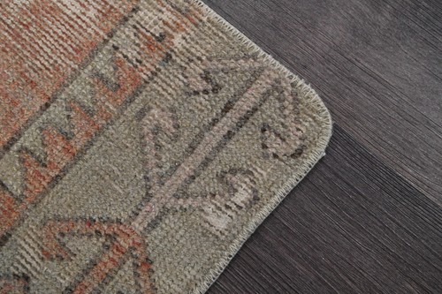 Oushak Türkische Fußmatte Teppich 2x3 PFIRSICH Anatolisch Handarbeit Vintage Klein Kelim Teppich - Bild 8 von 9