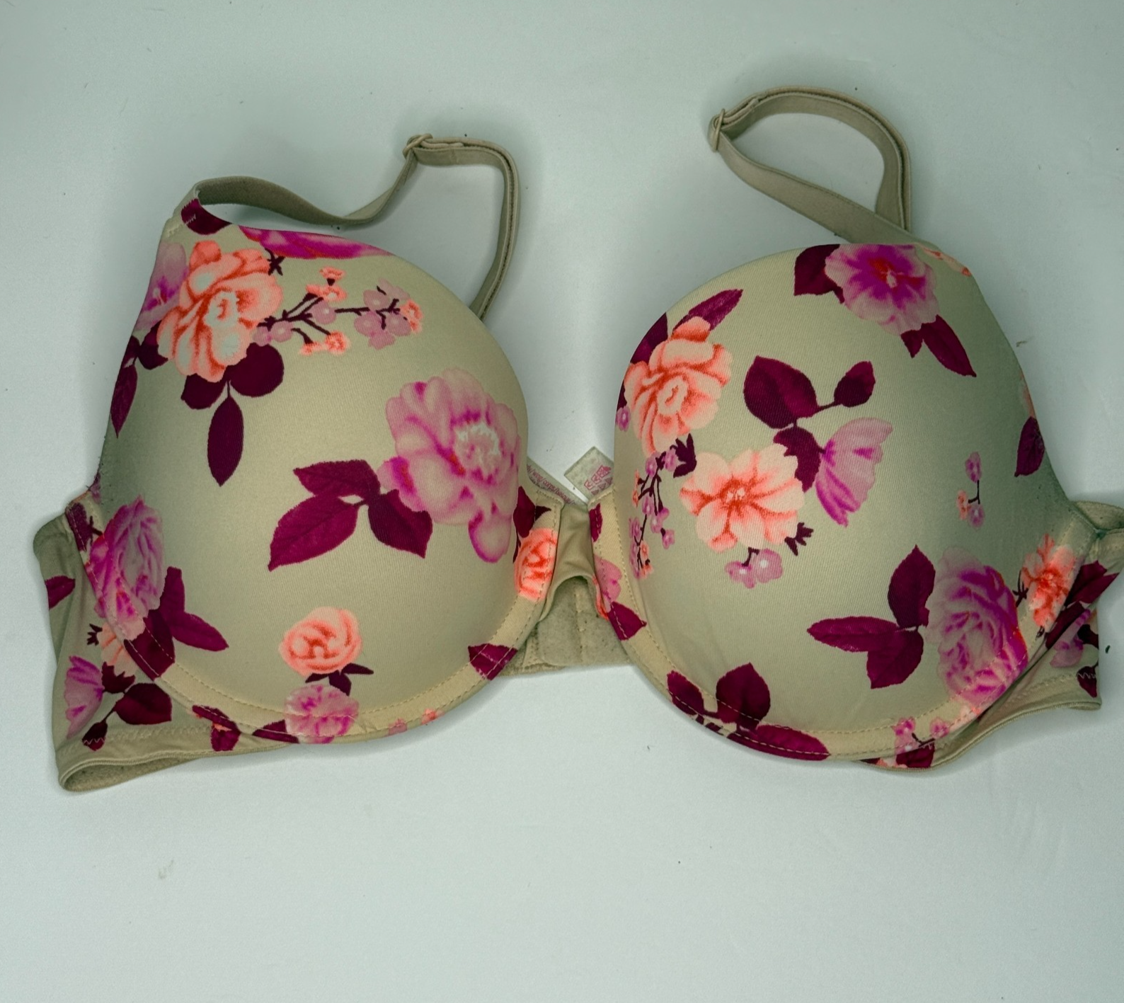Victoria's Secret PINK 34D Floral Wear Everywhere Lined T-Shirt Bra
