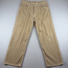 VTG Levis L2 Mens 36x32 Baggy Wide Leg Corduroy 90s Streetwear Tan USA Made