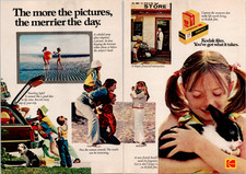 Kodak Film Vintage 1970s Double Page Magazine Ad Photography Rabbit