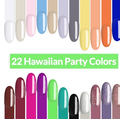 Lagunamoon 25pcs Gel Nail Polish Set Variety Rainbow Colours No Wipe Top Coat - Picture 2 of 14