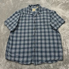 RedHead Shirt Mens 2XL Blue Plaid Short Sleeve Button Pocket Outdoor Workwear