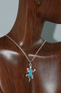 Cremation-Sterling-Silver-Lizard-Turquoise-Stone-Necklace-Urn-WITH-CHAIN-509