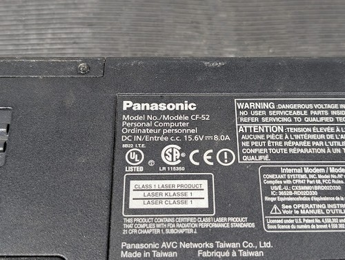 Panasonic CF-52 Laptop - For Parts, Not Working, Signs of Use - Picture 9 of 10