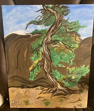 Original Tree Landscape painting on A 16X20 Flat canvas - Hand Painted & Signed