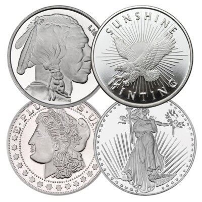 Silver Rounds 5 Troy Ounces .999 Fine Silver (Design Varies) Round | eBay
