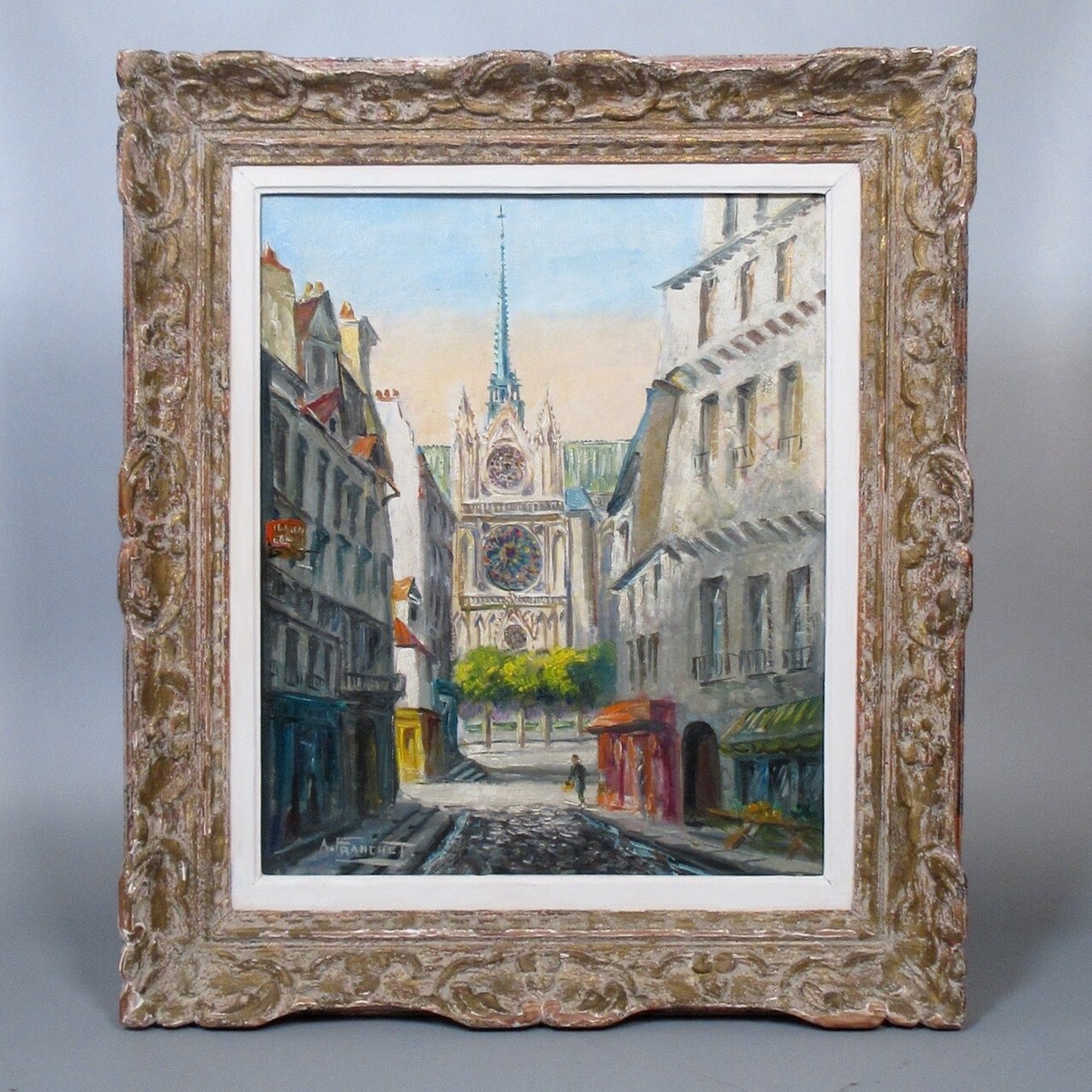 絵画 ND André Franchet (1896-1961) Vintage French Painting Notre-Dame