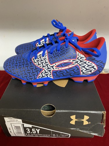 NEW Under Armour UA B CF Force 2.0 FG JR Boy's Soccer Cleats Blue Red White 3.5Y - Picture 3 of 12
