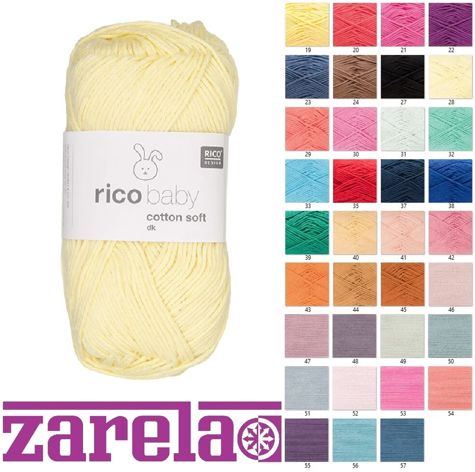 Rico Baby Cotton Soft DK Knitting Yarn ***** ALL COLOURS *****