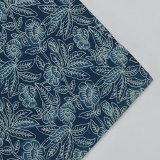 2.5 Yard Indian Hand Block Indigo Print Pure Cotton Running Craft Blue Fabric