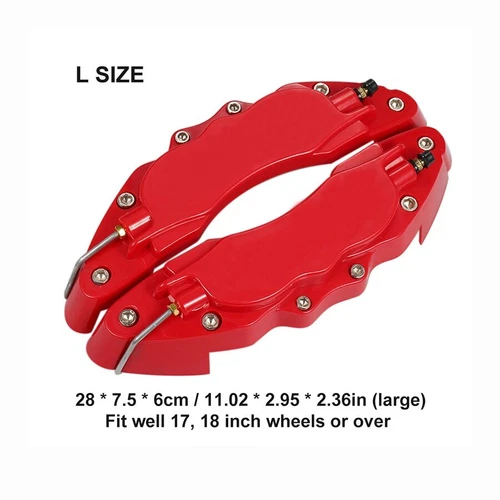 4PCS 3D Style Red M+L Car Disc Brake Caliper Cover Front & Rear Accessories Kits - Picture 10 of 22