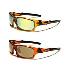 X Loop Sunglasses Mirror Lenses Plastic Frames Sport Baseball Golf Driving Men.