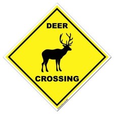 Deer Crossing Sign, Diamond Corrugated Plastic