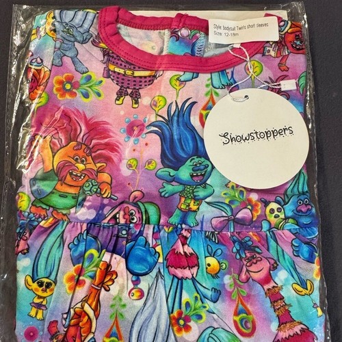 Showstoppers Bamboo Trolls bodysuit short sleeve twirl dress 12-18 months